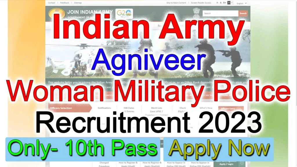 Indian Army Agniveer Women Military Police 2023