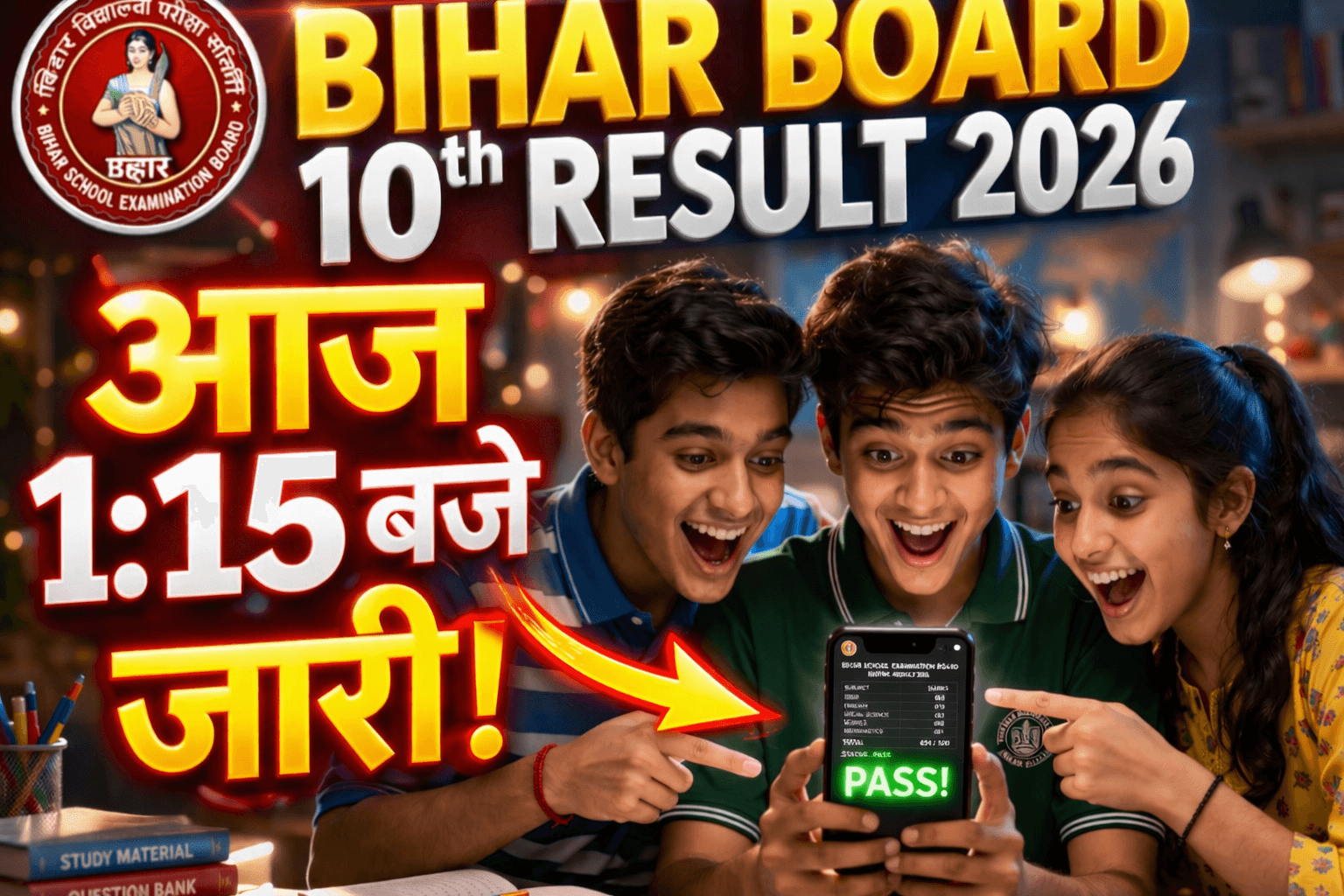 Read more about the article Bihar Board 10th Result 2026: आज दोपहर 1:15 बजे जारी होगा मैट्रिक का रिजल्ट, डायरेक्ट लिंक से यहाँ करें चेक!
