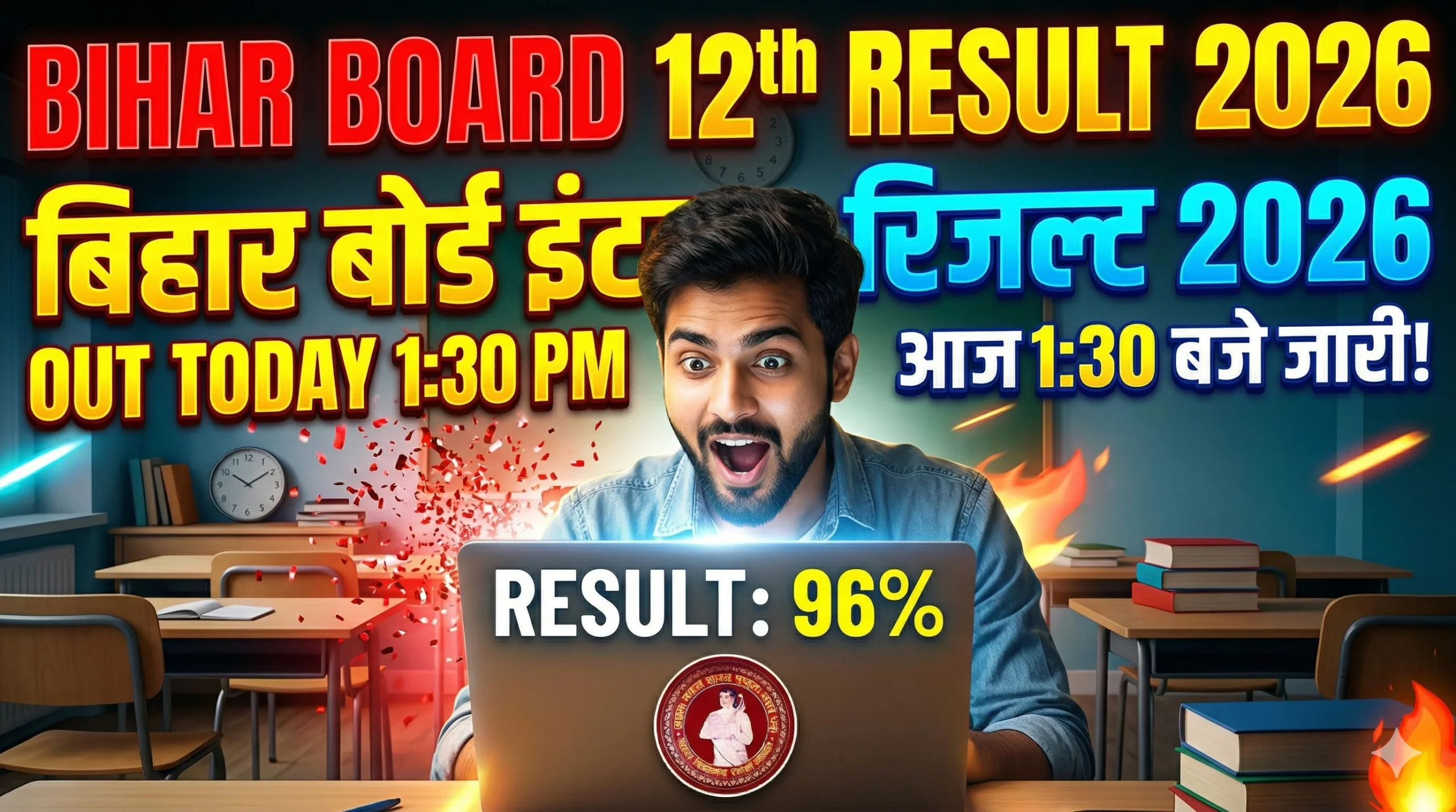 Read more about the article Bihar Board 12th Result 2026: आज दोपहर 1:30 बजे जारी होगा इंटर का रिजल्ट, डायरेक्ट लिंक से यहाँ करें चेक!